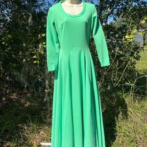 Elegant Green Long Sleeve Dress